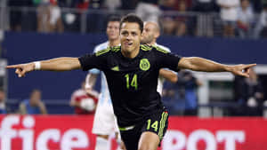 Chicharito Celebration Mexico Jersey Wallpaper