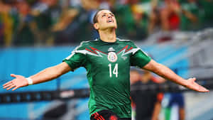 Chicharito Celebration Mexico Jersey Wallpaper