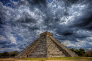 Chichen Itza Mexico Dark Clouds Wallpaper