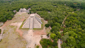 Chichen Itza Near The Woods Wallpaper