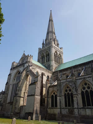 Chichester Cathedral Exterior Sunny Day Wallpaper