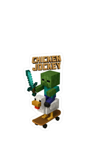 Chicken Jockey Minecraft Character Wallpaper