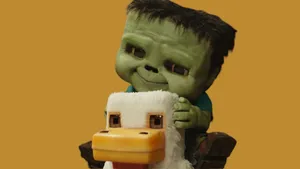 Chicken Jockey Minecraft Figure Wallpaper