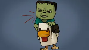 Chicken Jockey Minecraft Mob Wallpaper