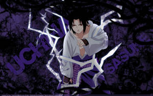 Chidori Illuminating Sasuke Uchiha's Battle Stance Wallpaper