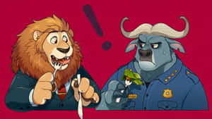 Chief Bogo And Lion Character Wallpaper