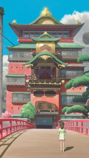 Chihiro Before The Bathhouse Spirited Away Wallpaper