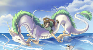 Chihiroand Haku Dragon Flight Wallpaper