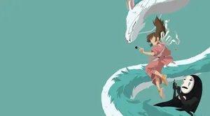 Chihiroand Spirited Away Characters Wallpaper