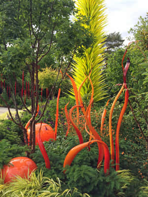 Chihuly Glass Sculptures Garden Wallpaper