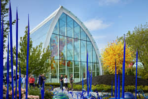 Chihuly Glasshouse Exterior Garden Art Wallpaper