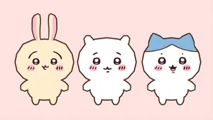 Chiikawa Characters Cute Trio Wallpaper