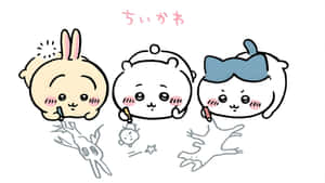 Chiikawa Characters Drawing Wallpaper