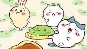 Chiikawa Characters Enjoying Nature Wallpaper