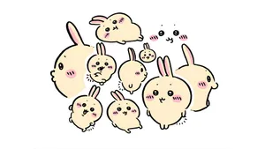 Chiikawa Cute Bunny Characters Wallpaper