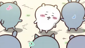 Chiikawa Dancing Fun Wallpaper