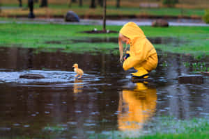 Childhood Curiosity Rainy Day Wallpaper