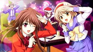 Children Partying Uniform Karaoke Wallpaper