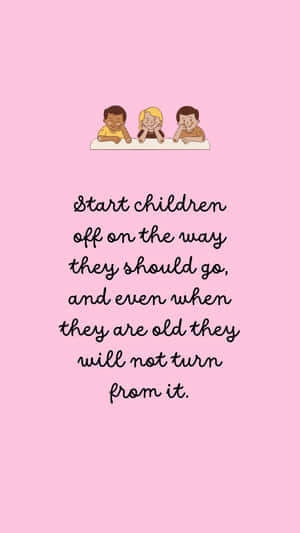 Childrens Bible Verse Pink Background Wallpaper