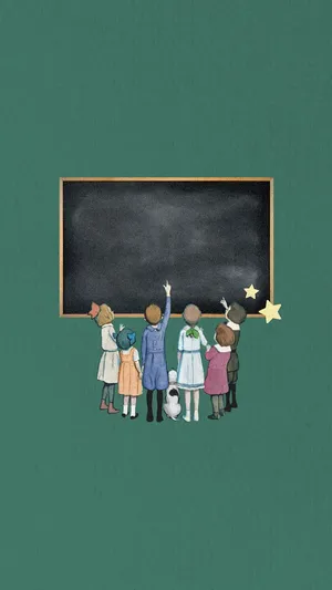 Childrens Dreams Blackboard Illustration Wallpaper