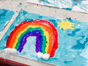 Childs Rainbow Painting Craft Wallpaper