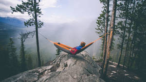 Chill 4k Mountain Hammock Wallpaper