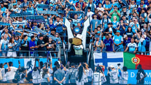 Chill Guy Celebrates With Fans Wallpaper