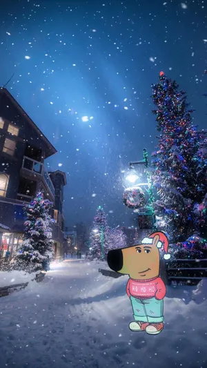 Chill Guy Christmas Night Wallpaper