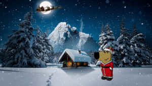 Chill Guy Christmas Night Wallpaper