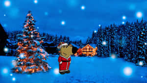 Chill Guy Christmas Scene Wallpaper