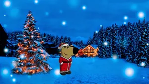 Chill Guy Christmas Scene Wallpaper