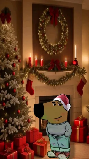 Chill Guy Christmas Vibes Wallpaper