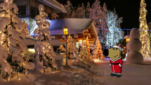 Chill Guy Christmas Winter Scene Wallpaper