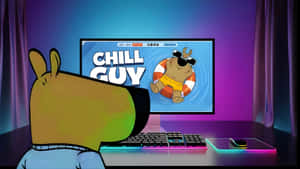 Chill Guy Gaming Setup Wallpaper
