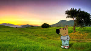 Chill Guy In Serene Landscape Wallpaper