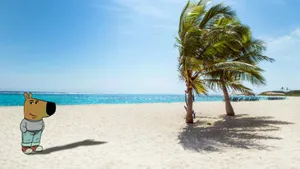 Chill Guy Relaxing Beach Wallpaper