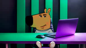 Chill Guy Working Late Wallpaper