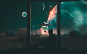 Chill Stoner Man In Window Wallpaper