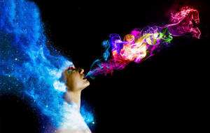 Chill Stoner Woman Smoking Wallpaper