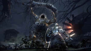 Chilling Confrontation With A Dark Souls Boss Wallpaper