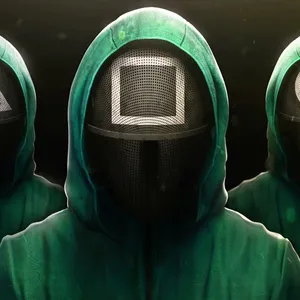 Chilling Gaze Of The Guard - Squid Game Profile Picture Wallpaper