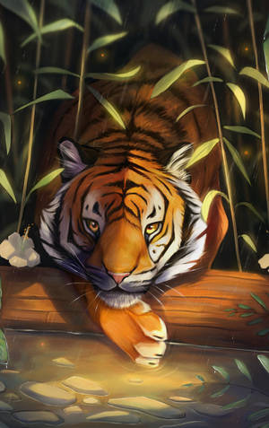 Chilling Wild Animal Art Wallpaper