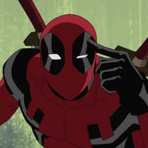 Chimichanga-loving Deadpool In Action Wallpaper