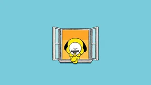 Chimmy Bt21 At Window Wallpaper
