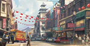 Chinatown Digital Artwork Wallpaper