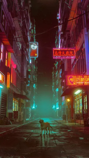 Chinatown Lone Dog Wallpaper