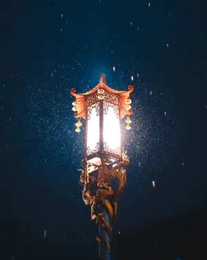 Chinatown Street Lamp Wallpaper