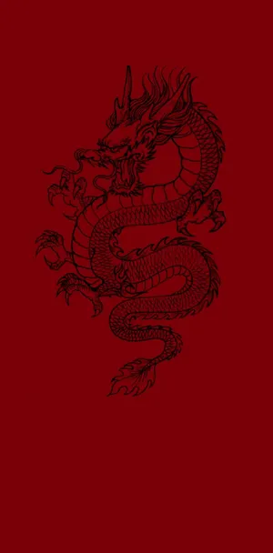Chinese Dark Red Dragon Wallpaper