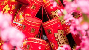 Chinese Firecrackers For Celebrations Wallpaper