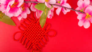 Chinese Knot With Cherry Blossoms Wallpaper